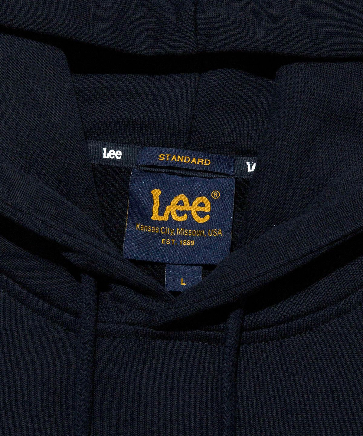 리(LEE) 빅 트위치 로고 후드 티셔츠 네이비