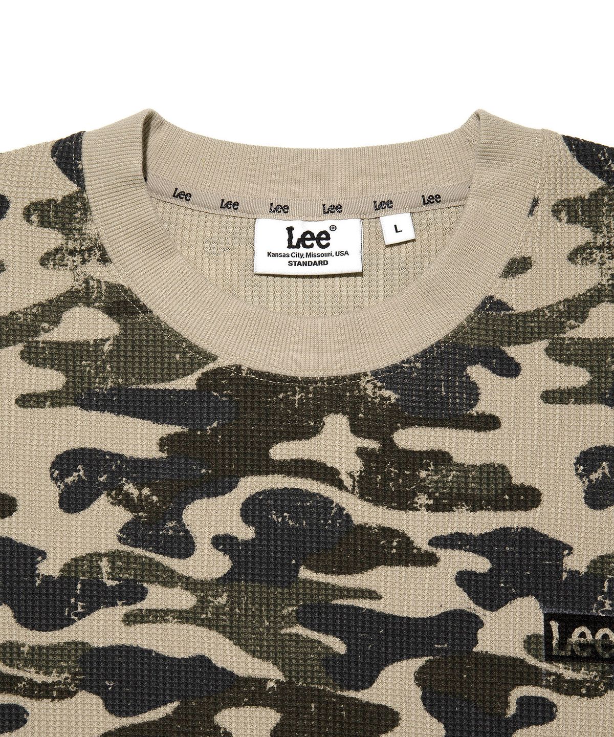 리(LEE) 와플 긴팔 티셔츠 카모플라쥬