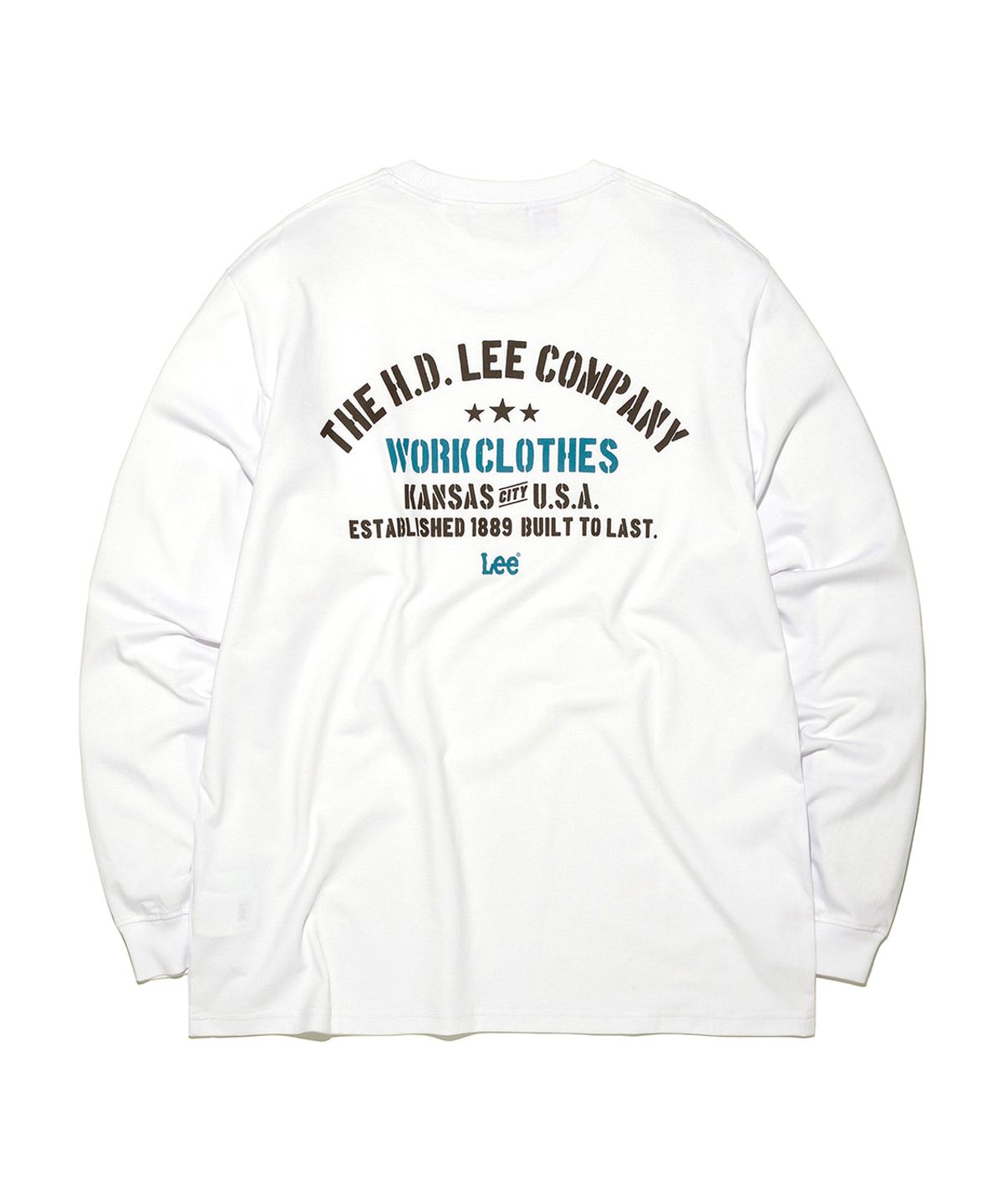 리(LEE) 타이포 로고 긴팔 티셔츠 화이트