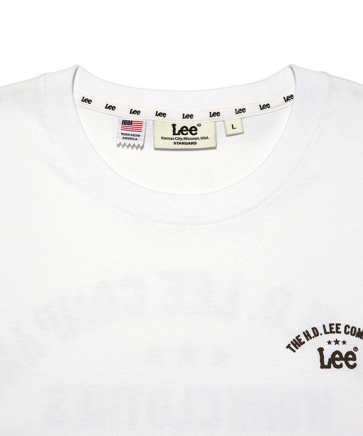 리(LEE) 타이포 로고 긴팔 티셔츠 화이트