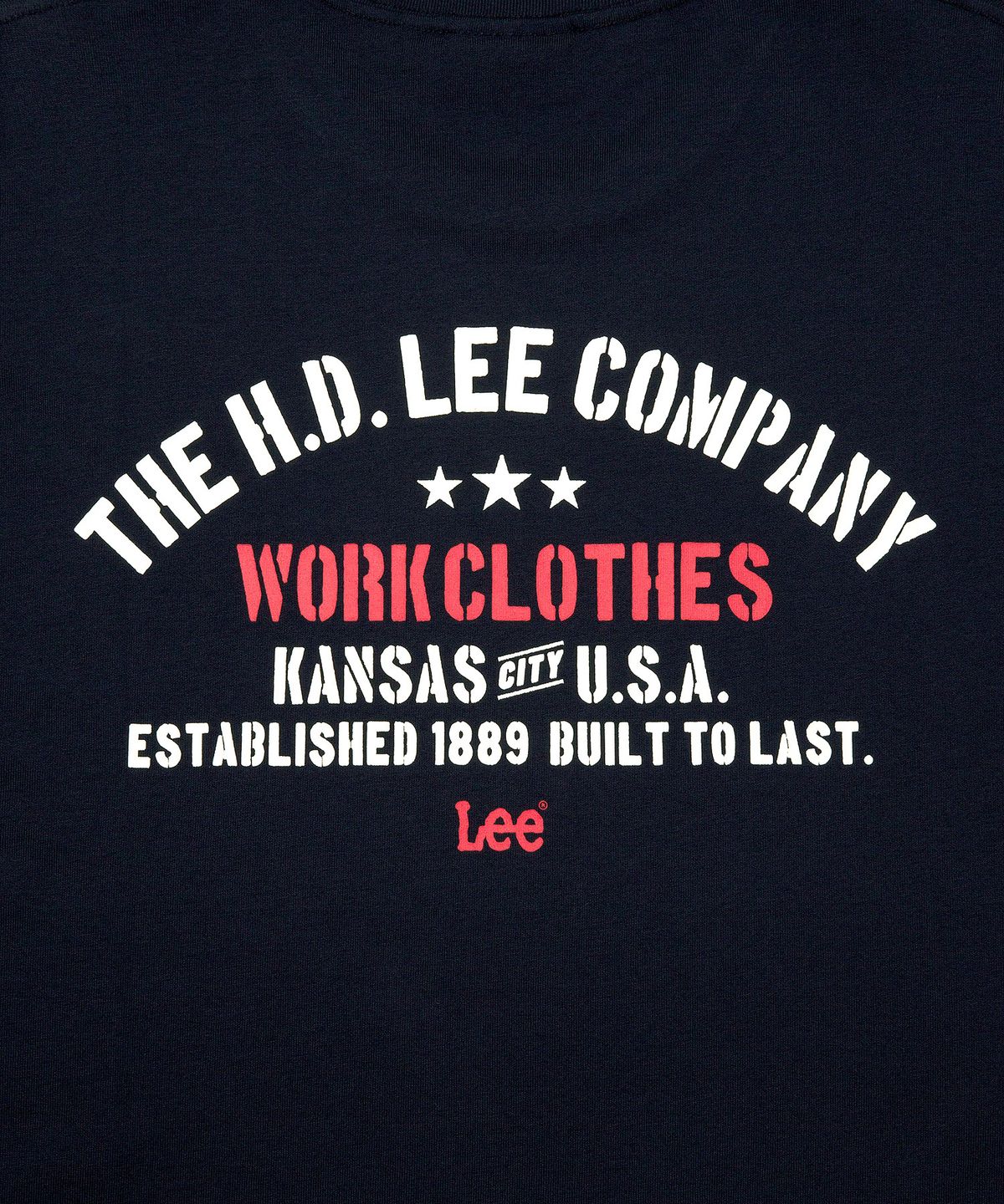 리(LEE) 타이포 로고 긴팔 티셔츠 네이비