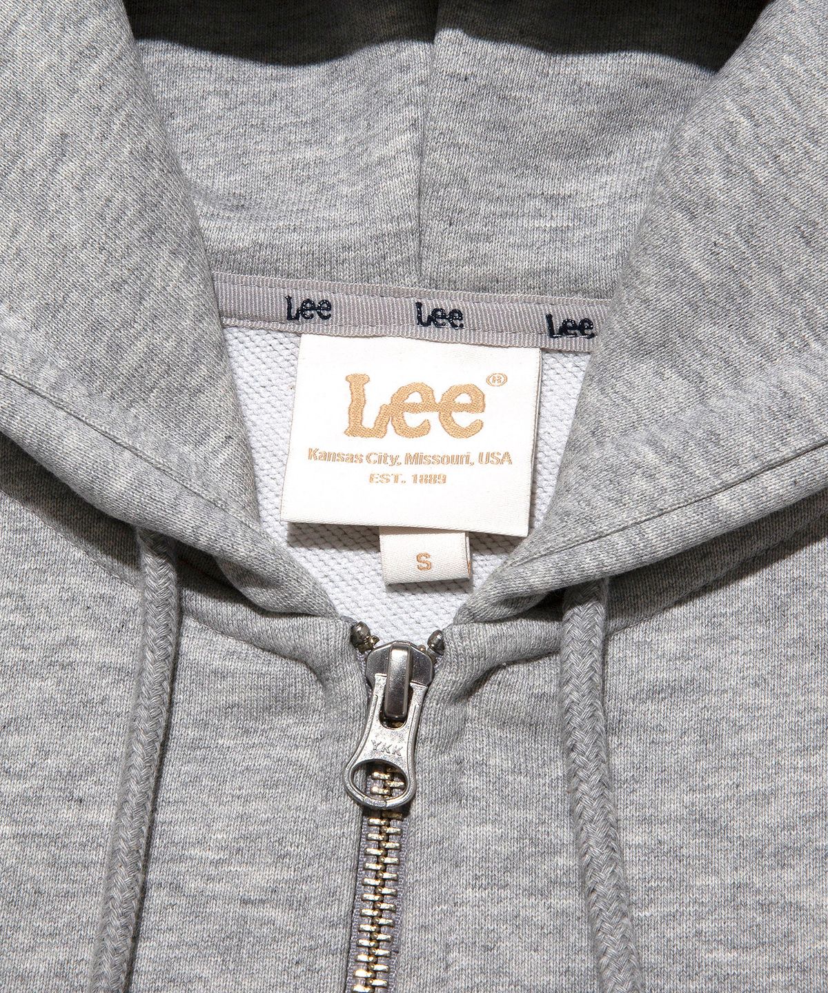 리(LEE) 우먼 아플리케 후드 집업 멜란지그레이