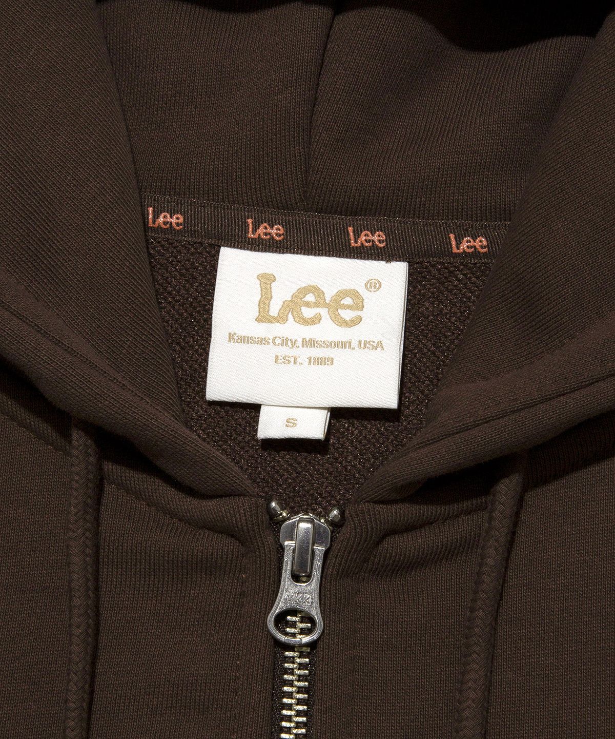 리(LEE) 우먼 아플리케 후드 집업 브라운