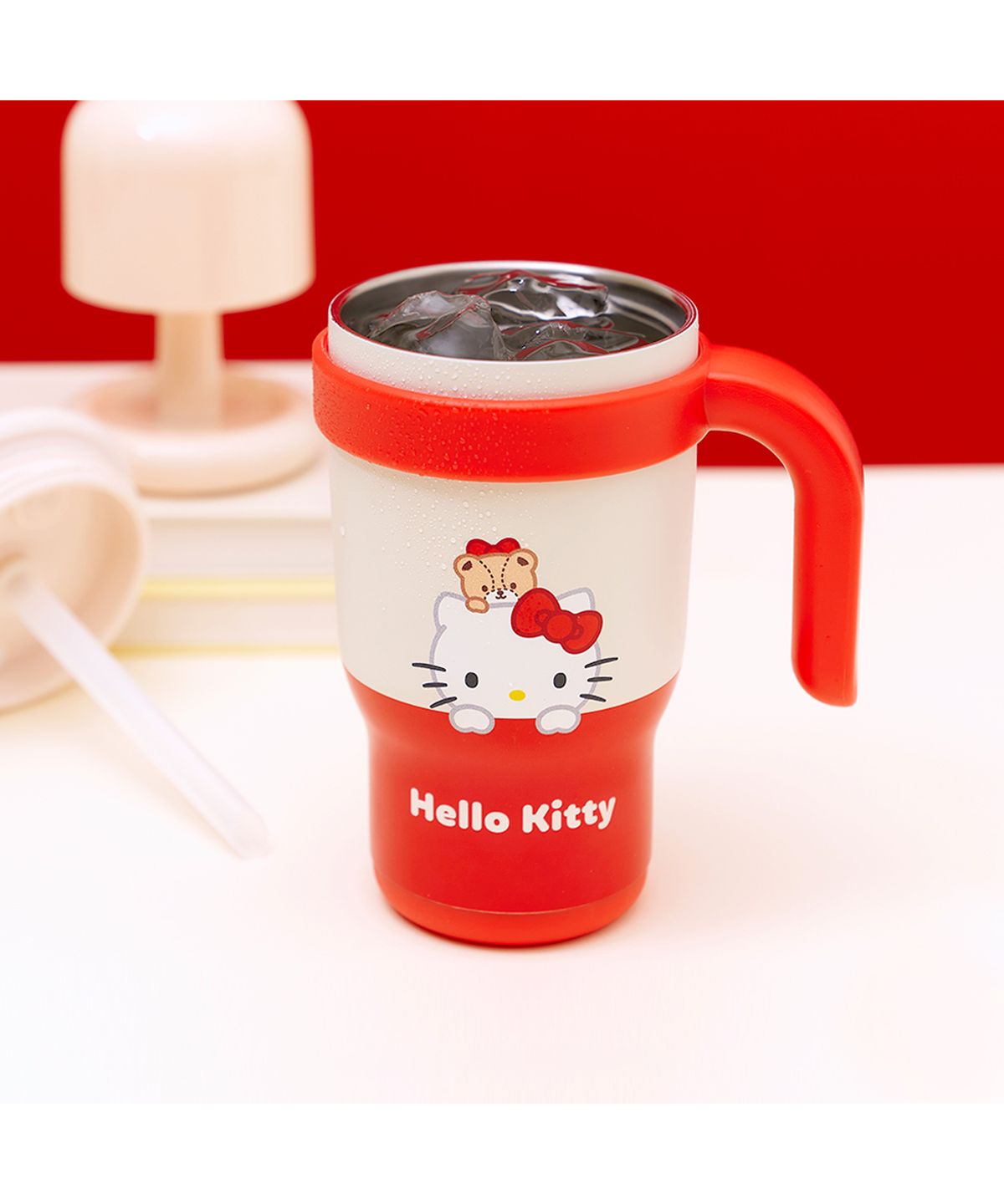 데이니즈(DAYNEEDS) 산리오 헬로키티 손잡이 스테인리스 텀블러 보온보냉