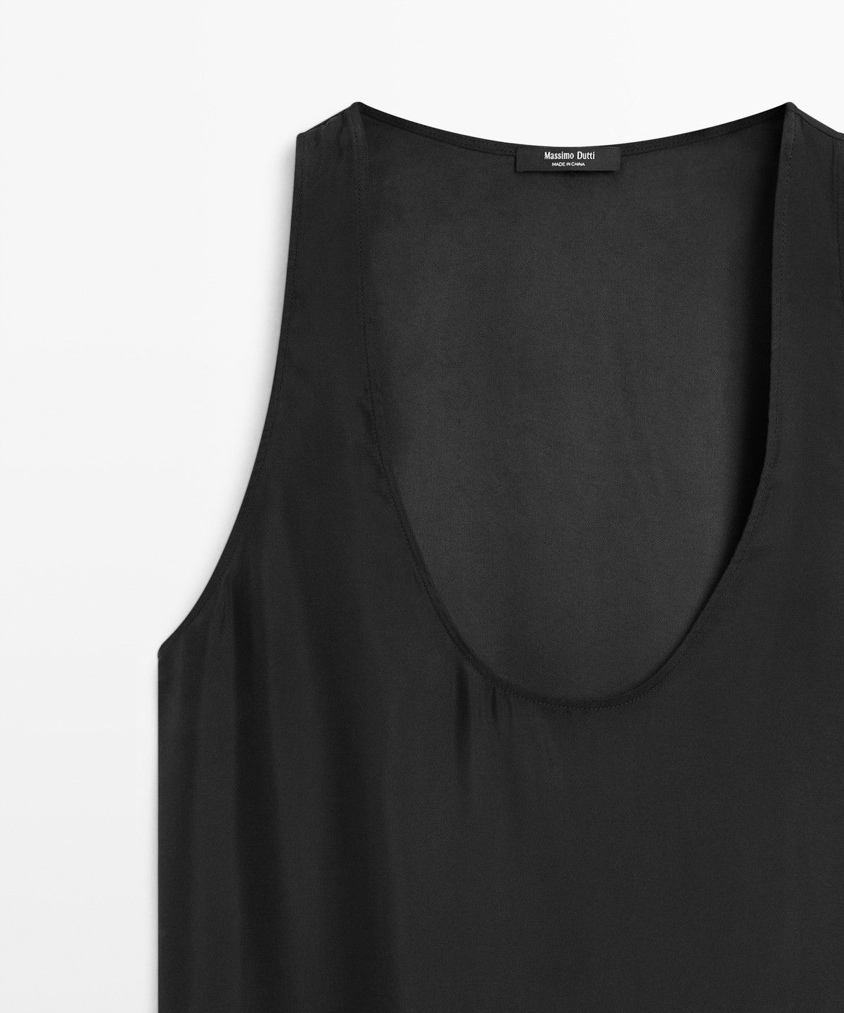 마시모두띠(MASSIMO DUTTI) 라운드 넥 플루이드 미디 원피스