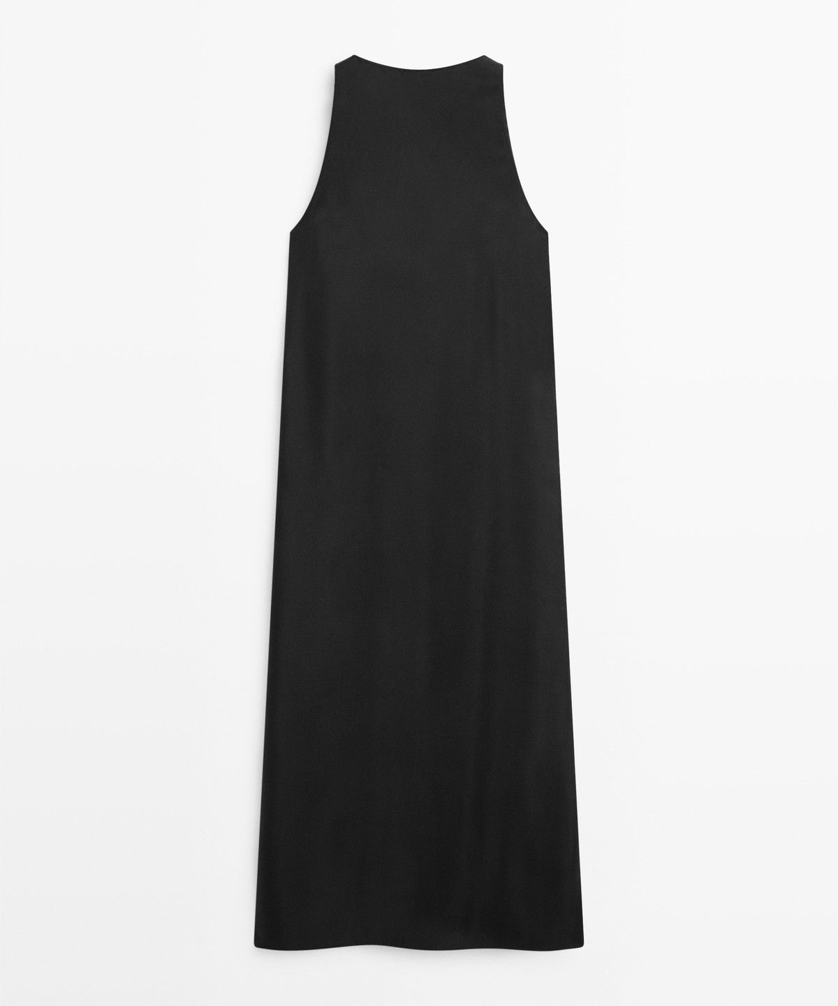 마시모두띠(MASSIMO DUTTI) 라운드 넥 플루이드 미디 원피스