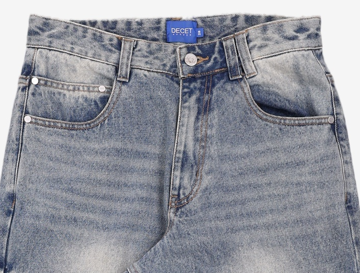 데케트(DECET) Mid Rise Wide Jeans DCPT027AshBlack 28