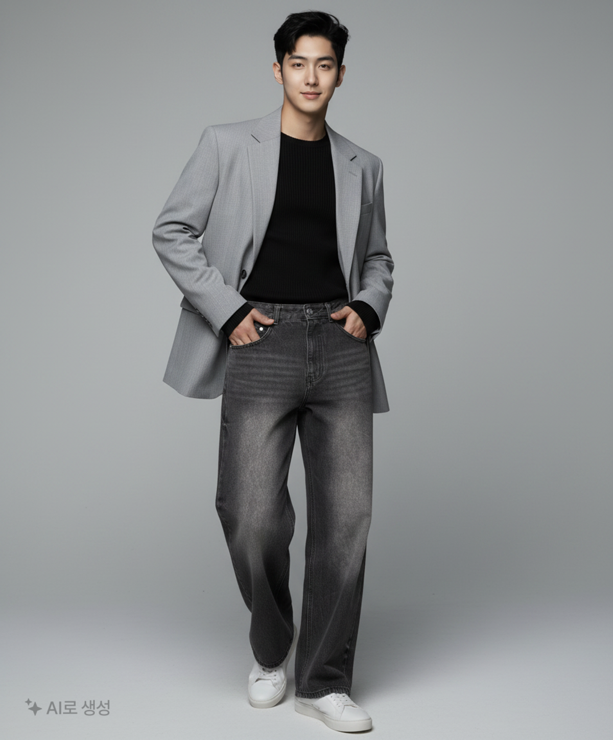 데케트(DECET) Mid Rise Wide Jeans DCPT027AshBlack 28