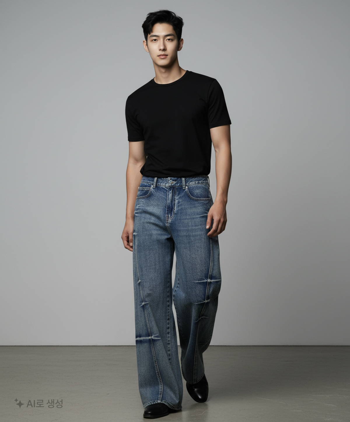 메종미네드(MAISON MINED) [SET] GRAPIC T-SHIRTS + PINCH DENIM PANTS 46