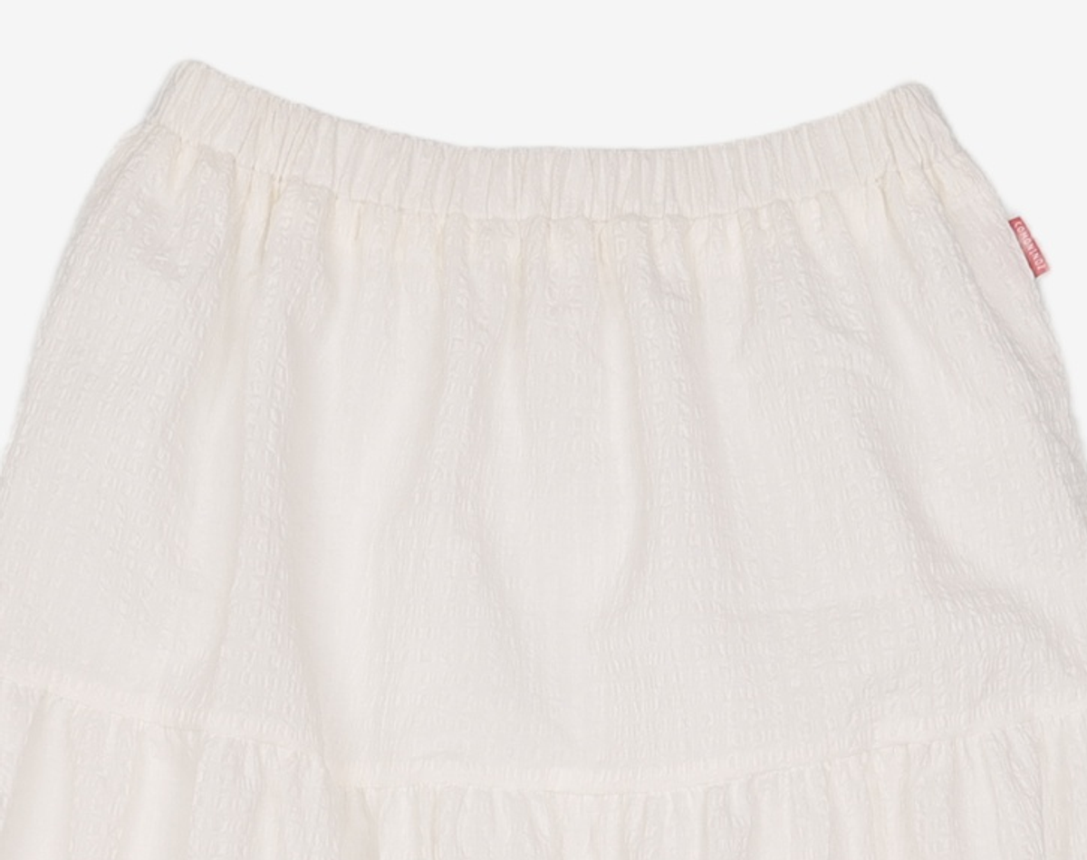 꼬모니노즈(COMONINOZ) W SHEER CHECK CANCAN SKIRT [IVORY] FREE