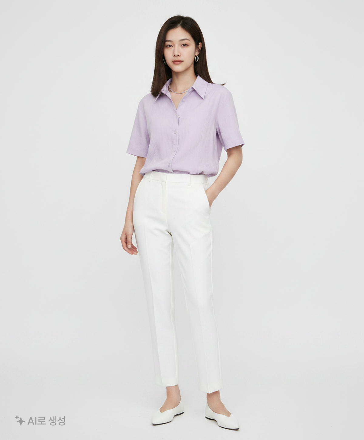 엽페(YUPPE) LINE RELAX SHIRT_LIGHT PURPLE FREE