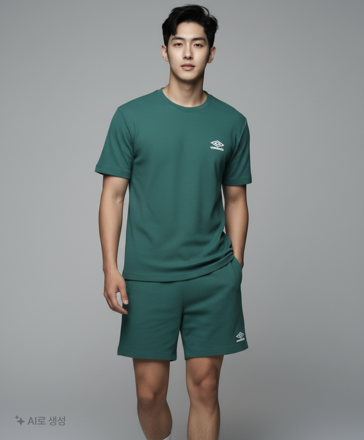 엄브로(UMBRO) HBL BLOKE OG 와플 5부 반바지 그린(UQ221CHP53) S