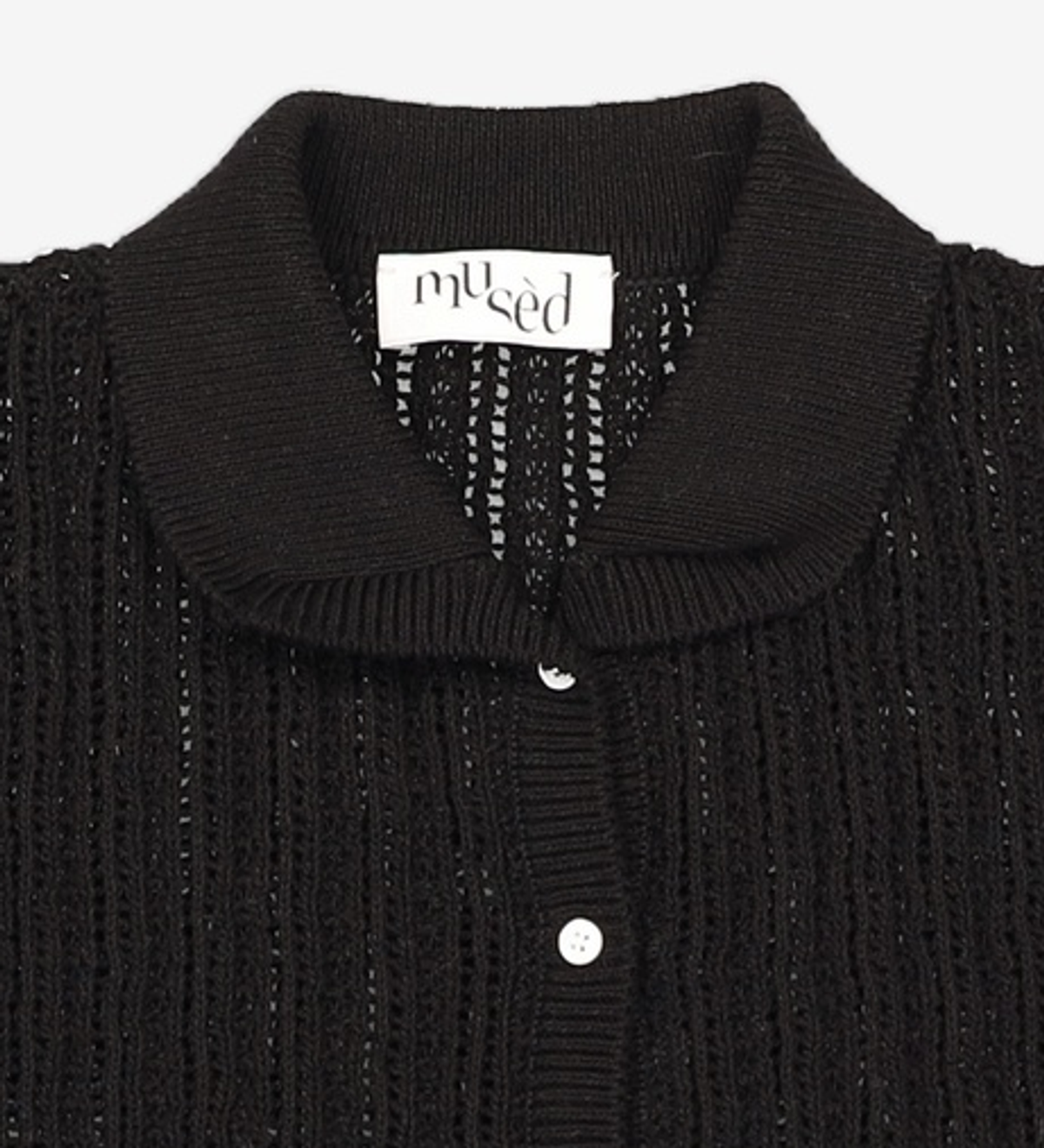 뮤제드(MUSED) Sea Foam Crochet Cardigan - Black ONE
