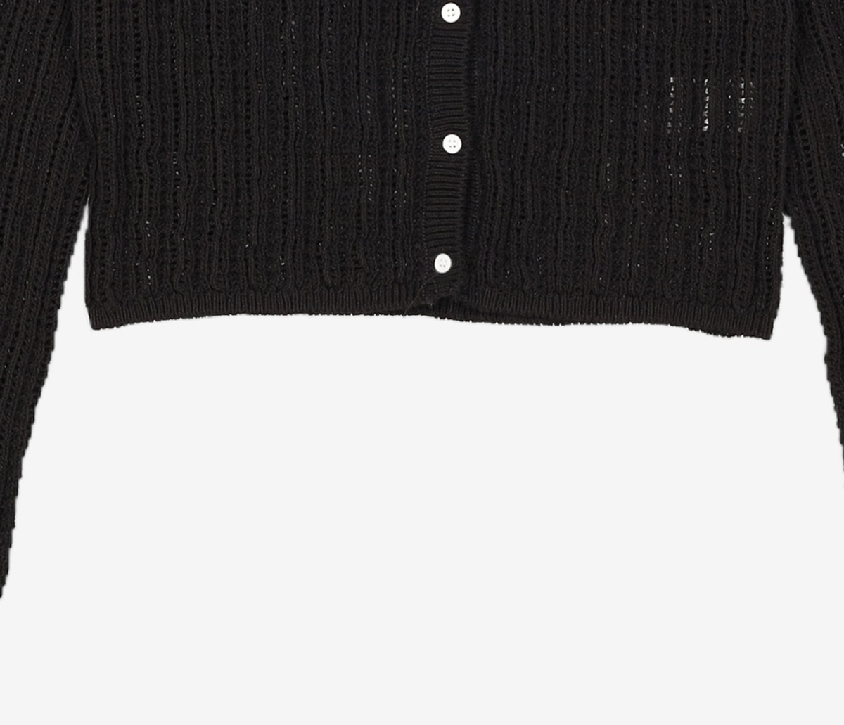 뮤제드(MUSED) Sea Foam Crochet Cardigan - Black ONE