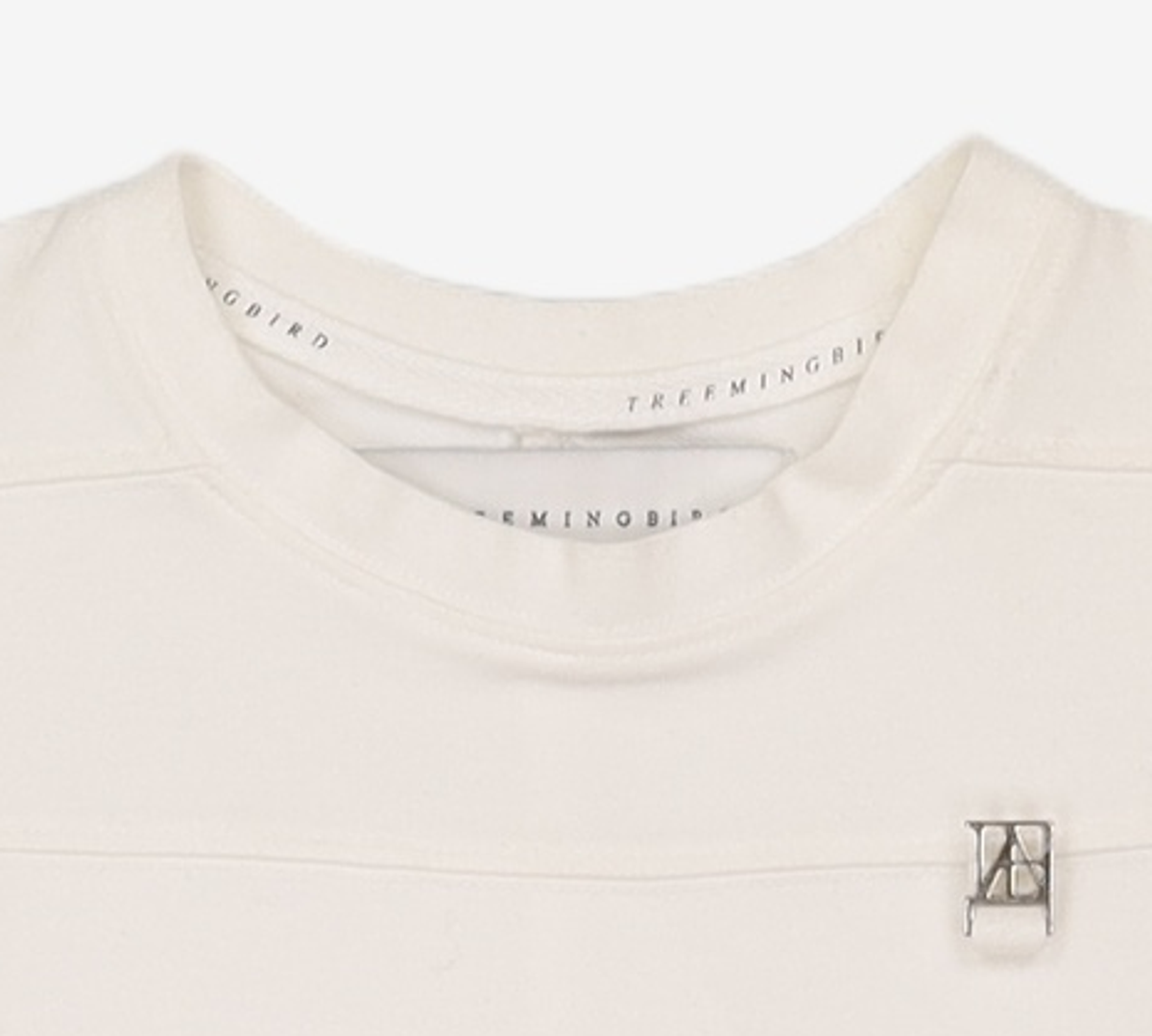트리밍버드(TREEMINGBIRD) Metal Cut Point Crop T-shirts [ White ] OS