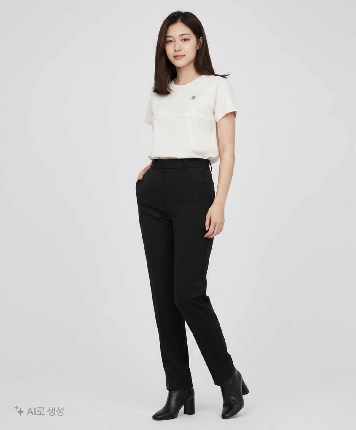 트리밍버드(TREEMINGBIRD) Metal Cut Point Crop T-shirts [ White ] OS
