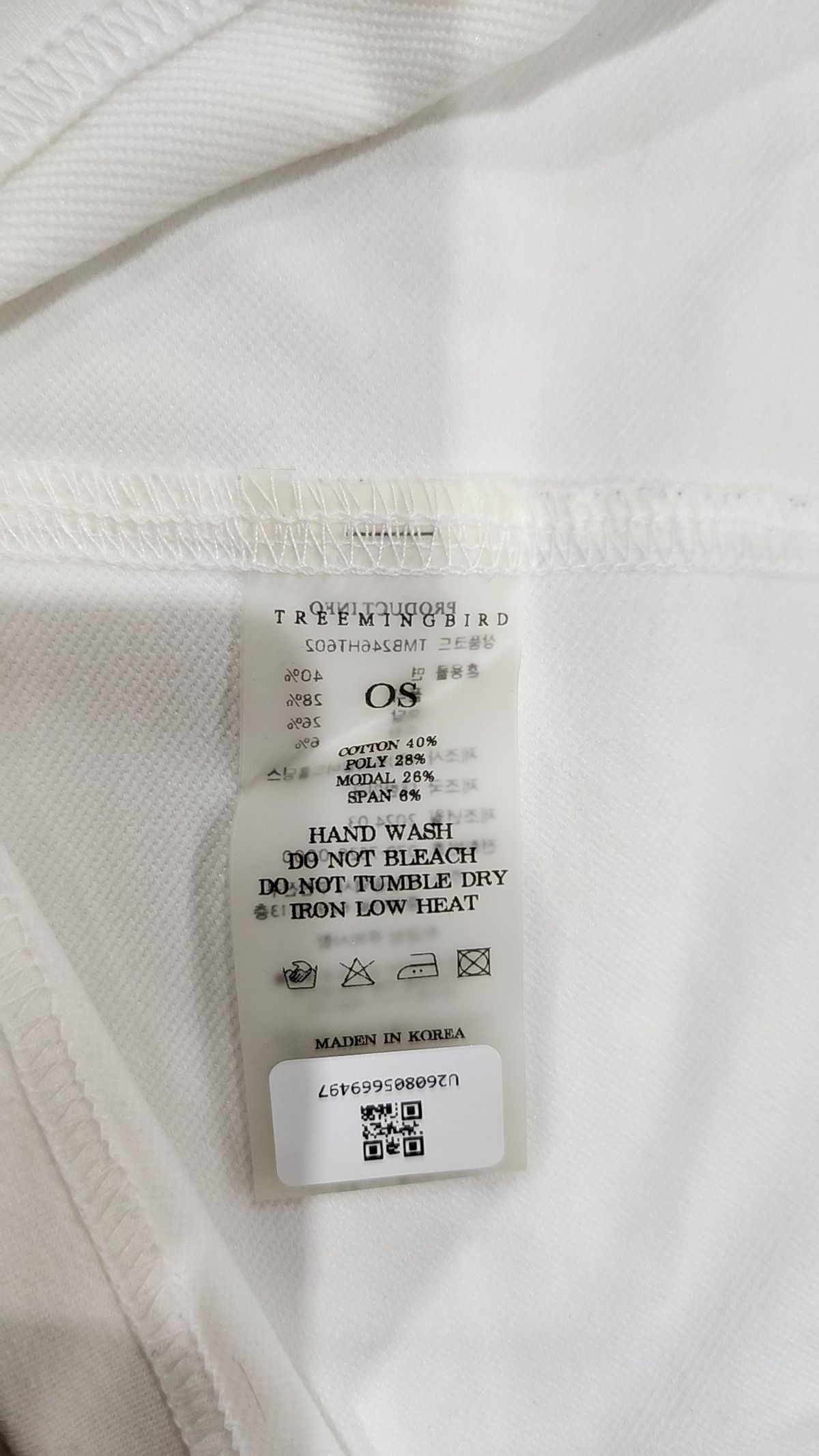 트리밍버드(TREEMINGBIRD) Metal Cut Point Crop T-shirts [ White ] OS