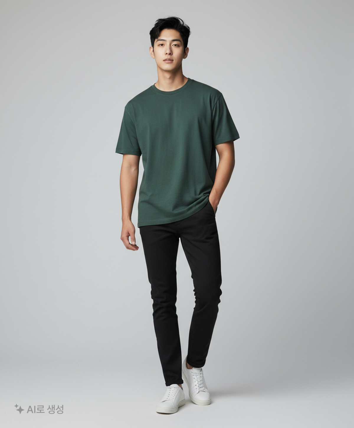 에이카화이트(AECA) HALF SLEEVE TEE (Premium BASIC) -LIGHT CHARCOAL 4