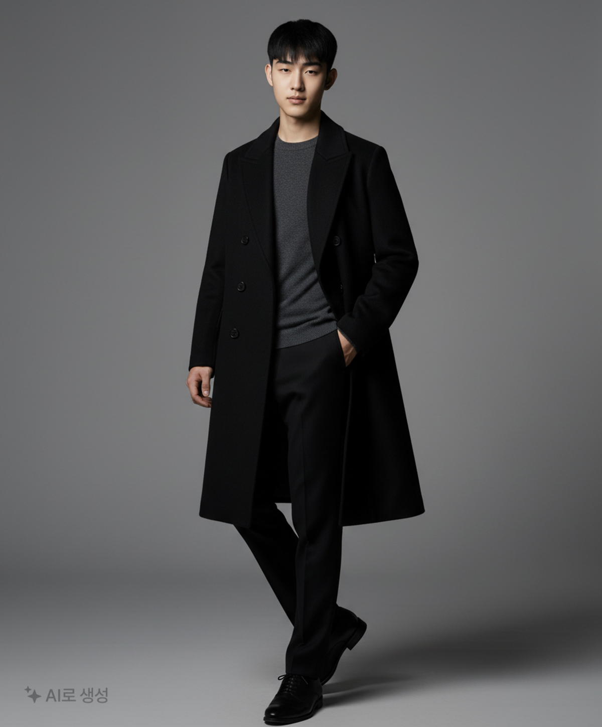 무신사 스탠다드(MUSINSA STANDARD) 겨울 더블 코트 L