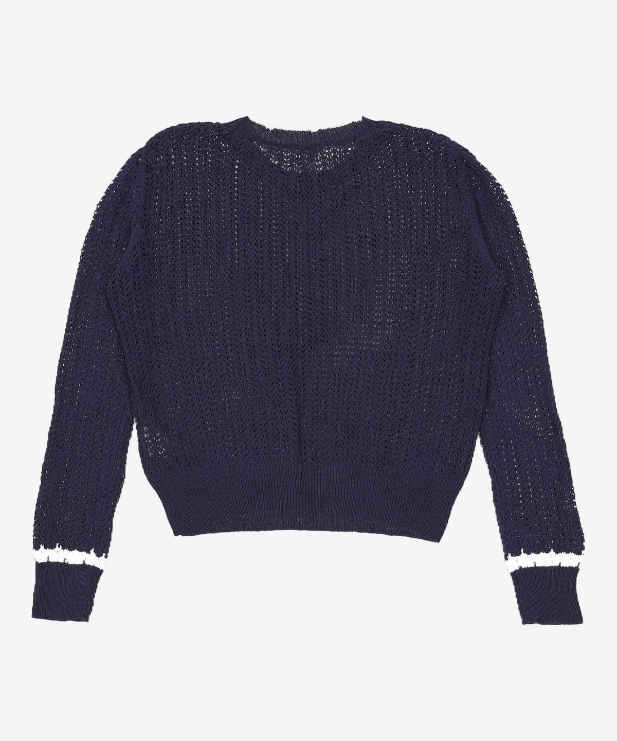 코텔로(KOTELO) Cotton Blended Color Point Crochet Pullover  Navy FREE