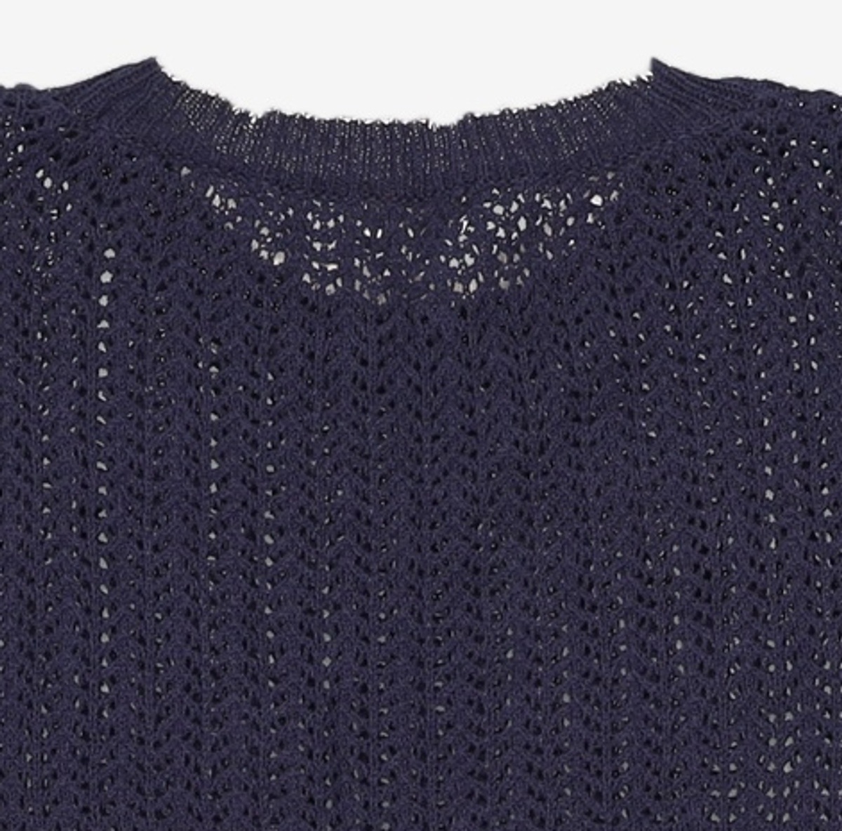 코텔로(KOTELO) Cotton Blended Color Point Crochet Pullover  Navy FREE