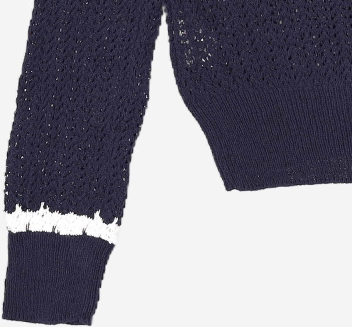 코텔로(KOTELO) Cotton Blended Color Point Crochet Pullover  Navy FREE