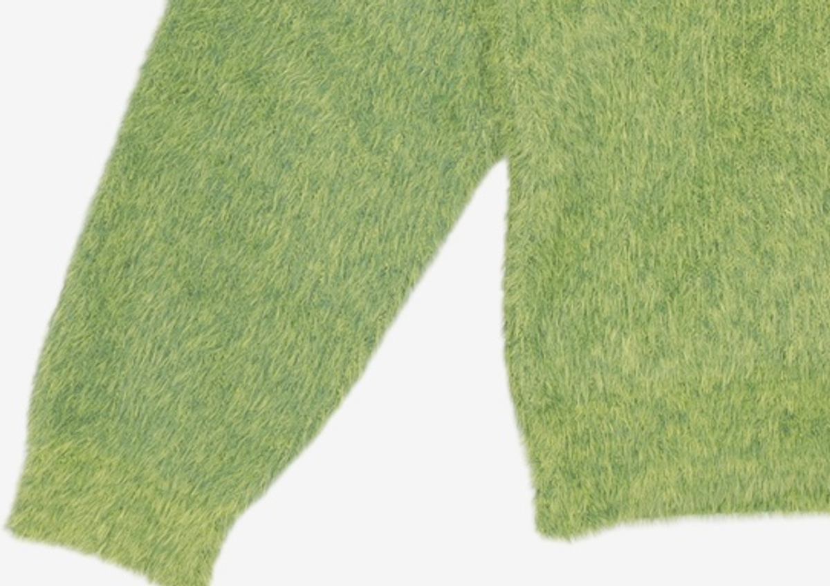노매뉴얼(NOMANUAL) CROPPED HAIRY KNIT - GRASS GREEN XL