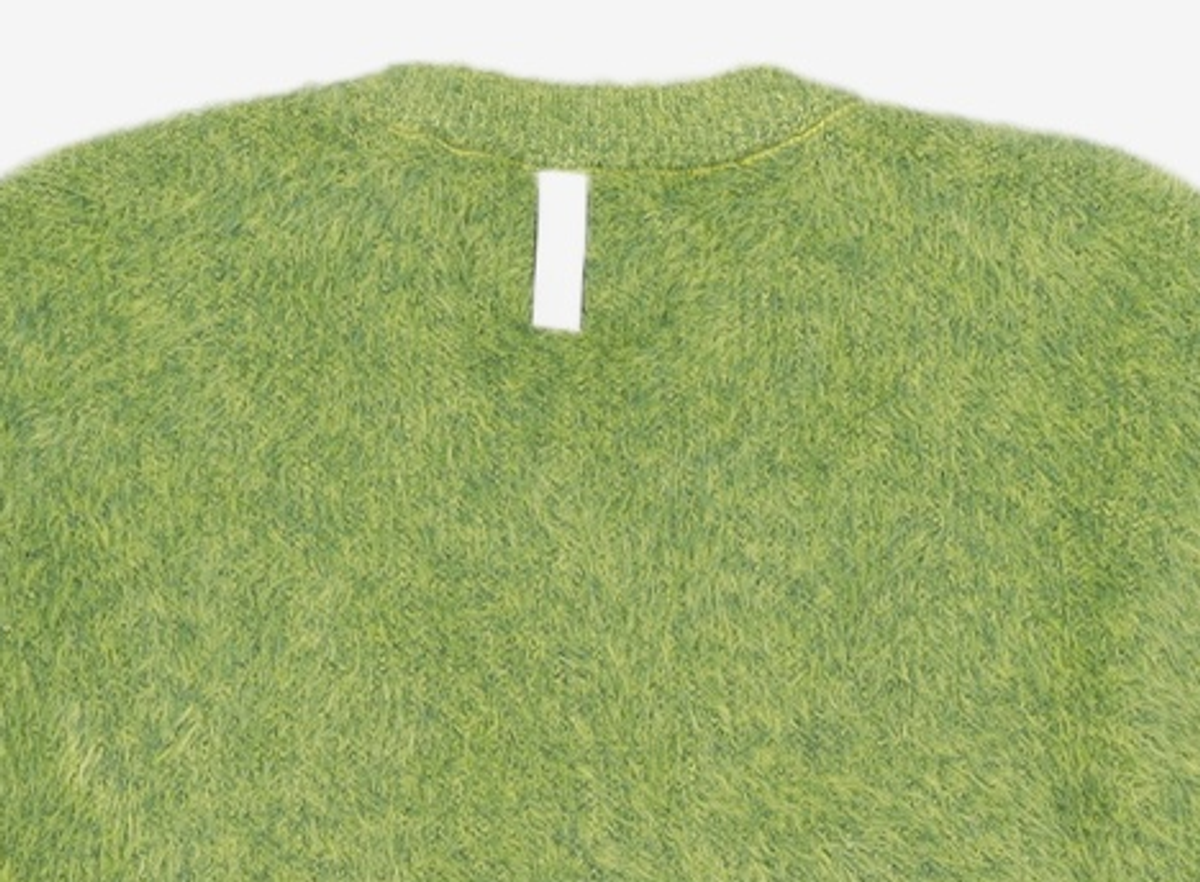 노매뉴얼(NOMANUAL) CROPPED HAIRY KNIT - GRASS GREEN XL