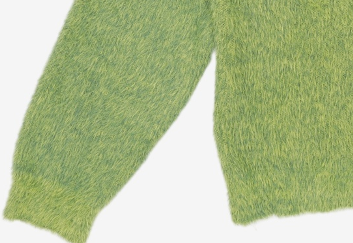 노매뉴얼(NOMANUAL) CROPPED HAIRY KNIT - GRASS GREEN XL