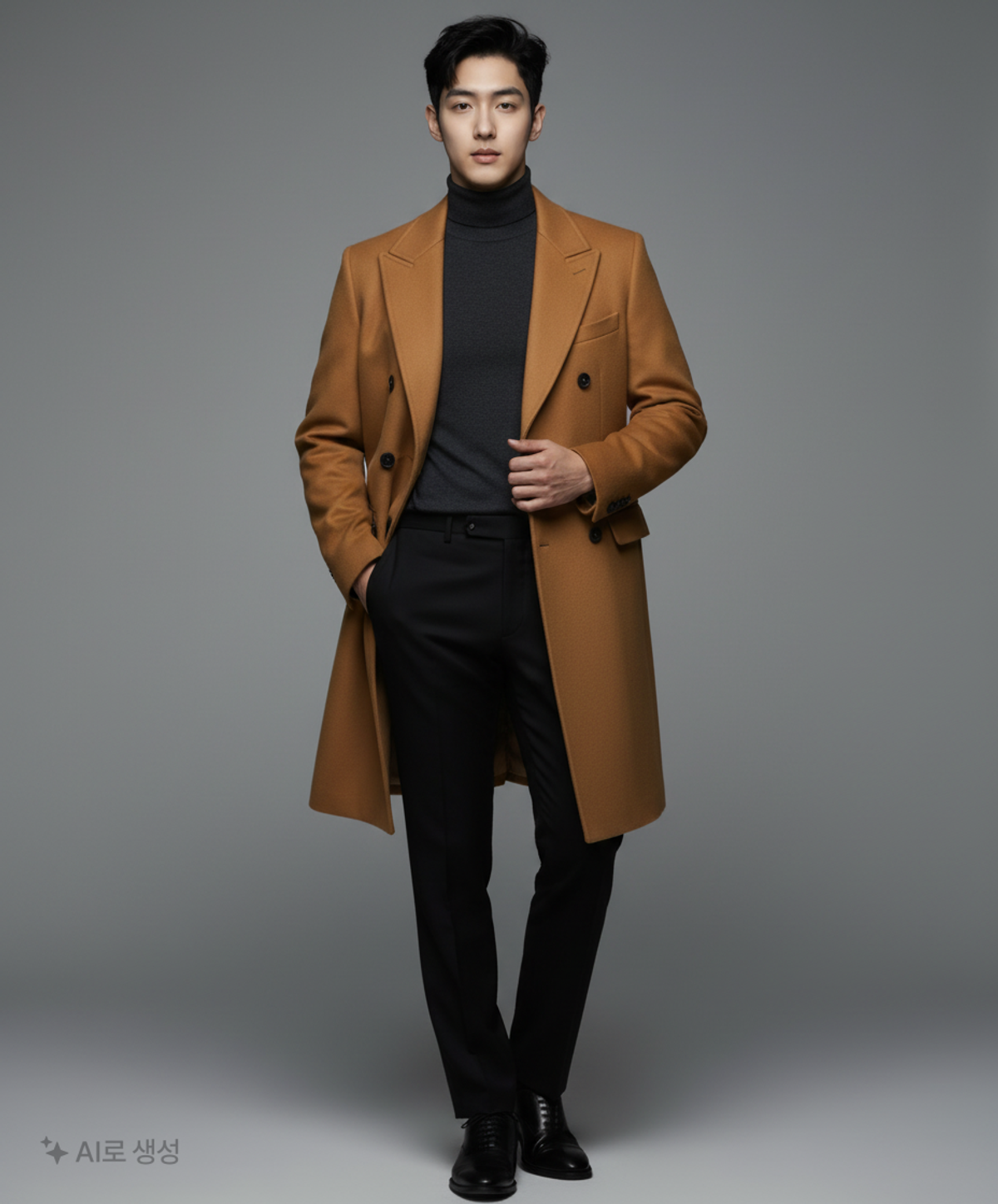 무신사 스탠다드(MUSINSA STANDARD) MTR 대디 숄더 더블 롱 코트 [탠 브라운] M