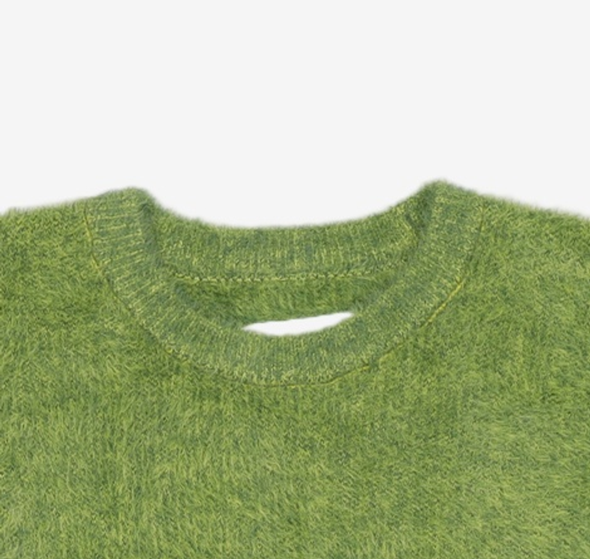 노매뉴얼(NOMANUAL) CROPPED HAIRY KNIT - GRASS GREEN 100