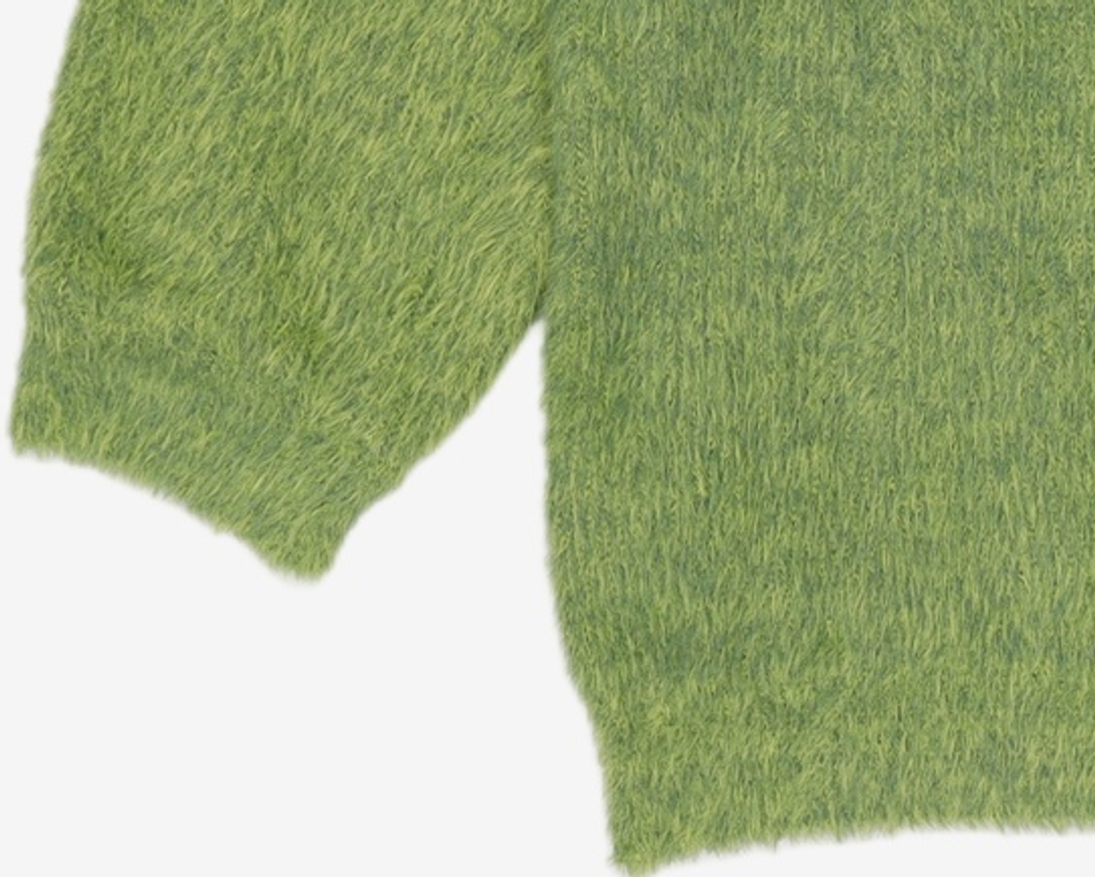 노매뉴얼(NOMANUAL) CROPPED HAIRY KNIT - GRASS GREEN 100
