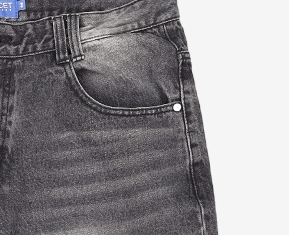데케트(DECET) Mid Rise Wide Jeans DCPT027BlackSide 34