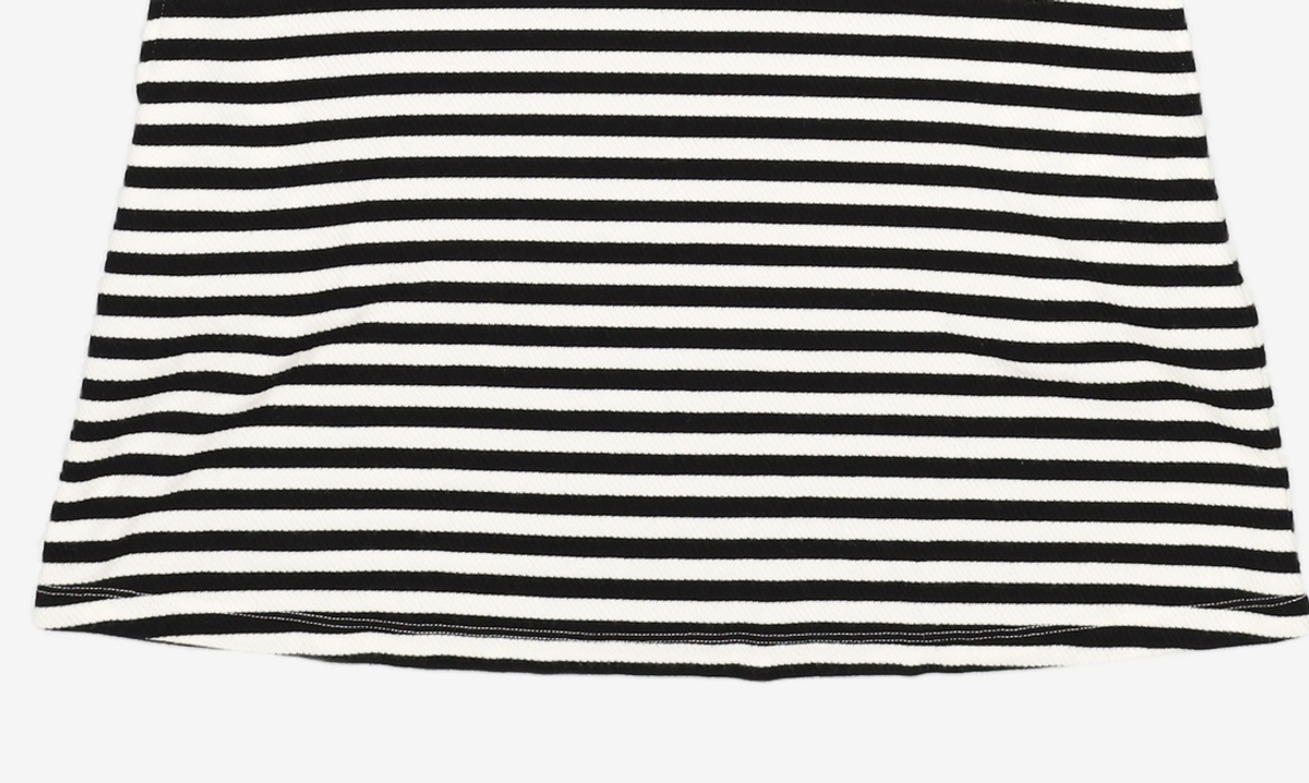 제너럴 아이디어(GENERAL IDEA) 스트라이프 퍼프 미니 원피스 [BLACK] / WBD1L15502 S