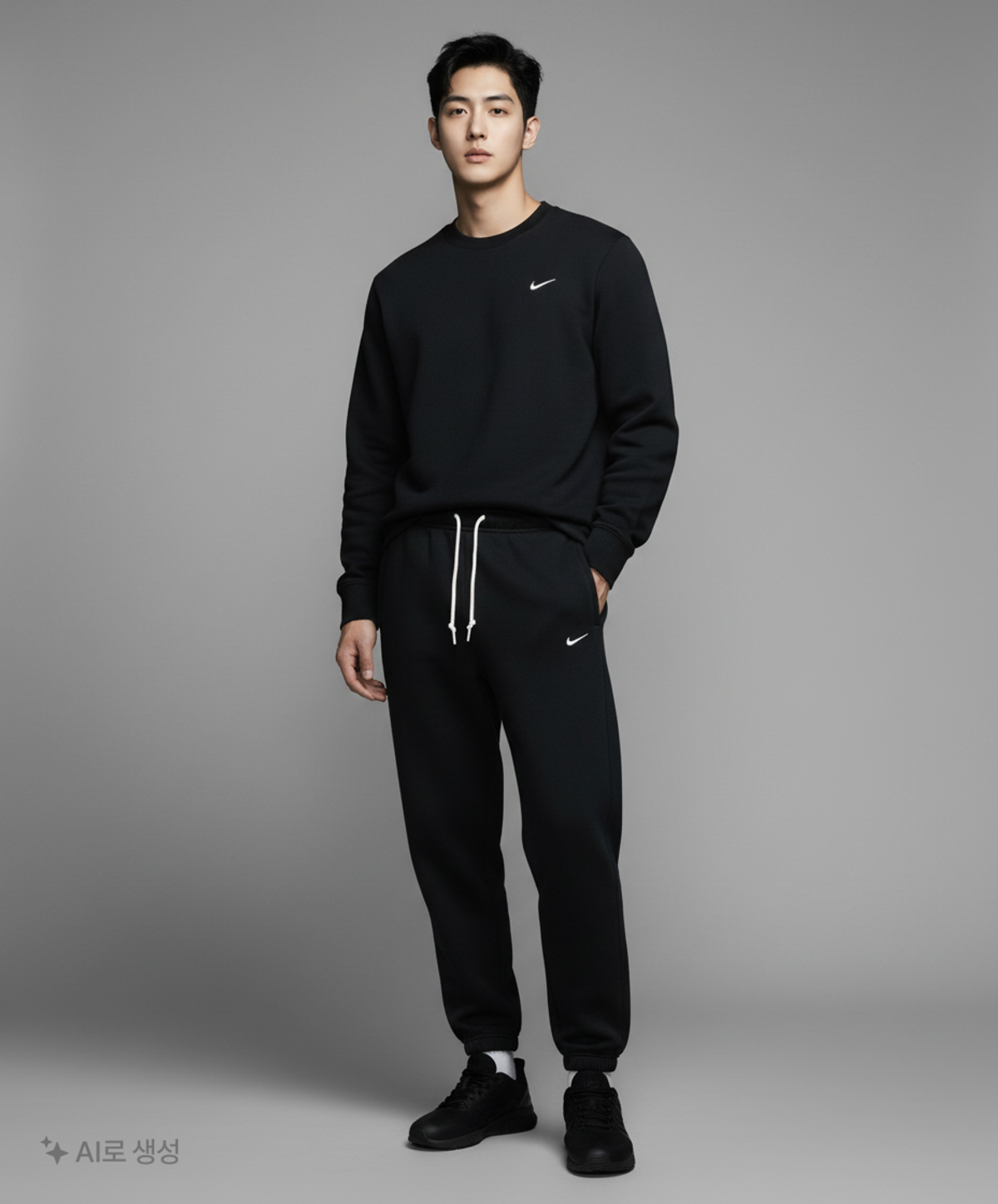 나이키(NIKE) 솔로 스우시 플리스 팬츠 M - 블랙:화이트 / DX1365-010 S