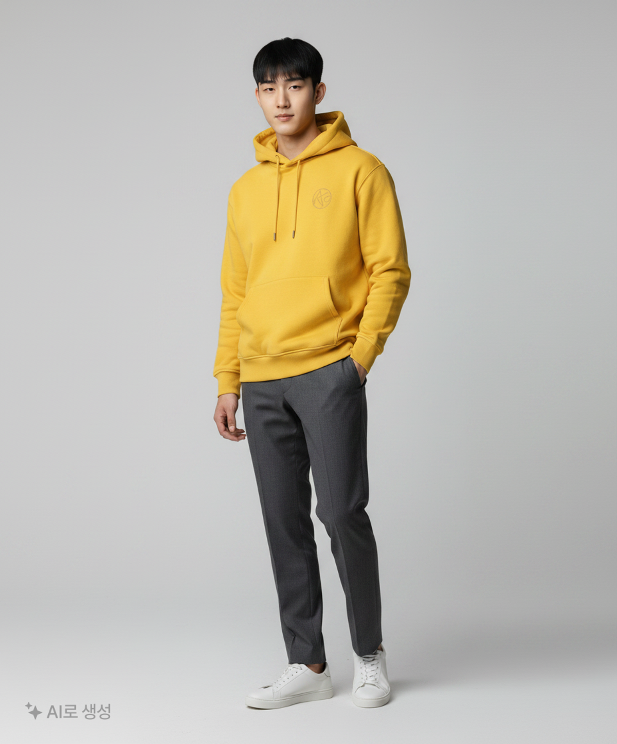애드오프(ADDOFF) DIGITAL LOGO HOODY YELLOW M