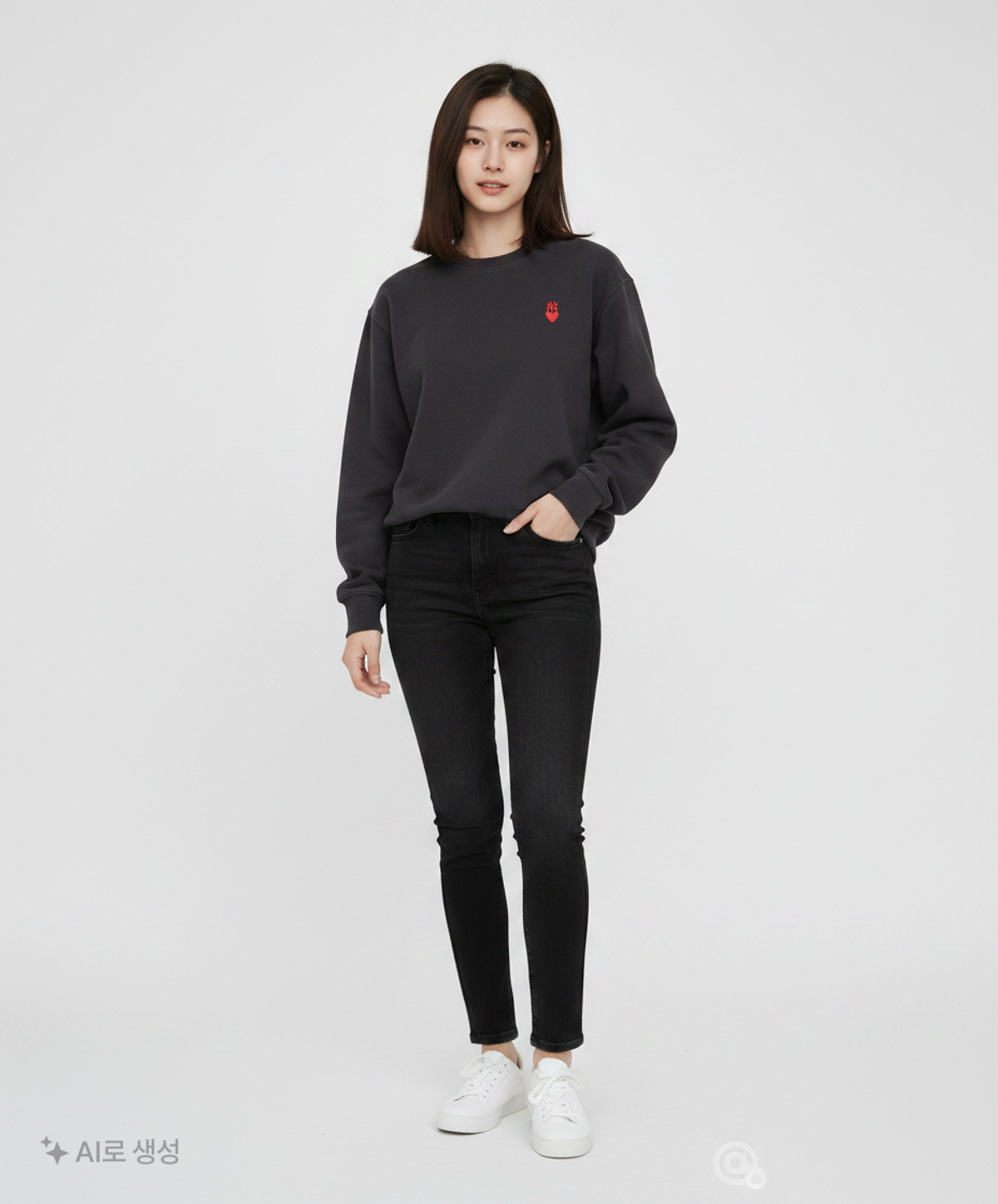 엠엘비(MLB) 하트 백 빅로고 오버핏 맨투맨 NY (Black) S