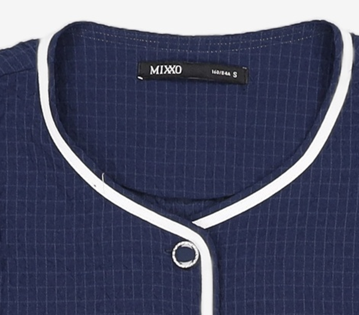 미쏘(MIXXO) 라운드넥 조직감 블라우스_MIWBWD611B S