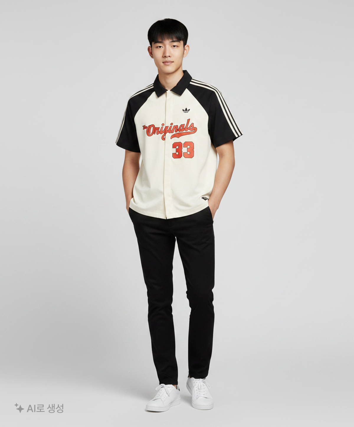 아디다스(ADIDAS) 윈터 슈터 탑 - 아이보리:블랙 / JM0514 M