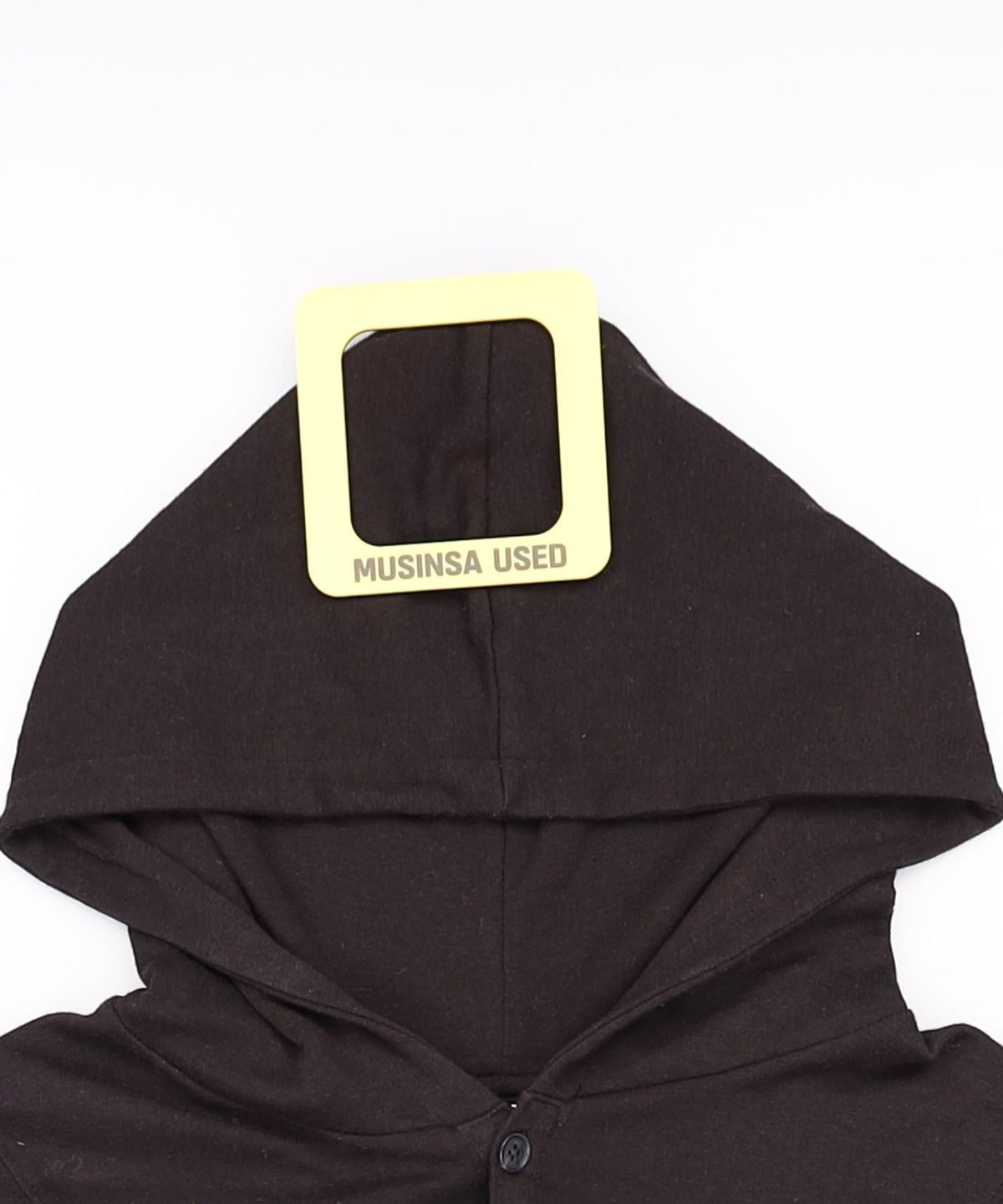 우알롱(WOOALONG) Slim soft warmer hood T-shirt - BLACK S