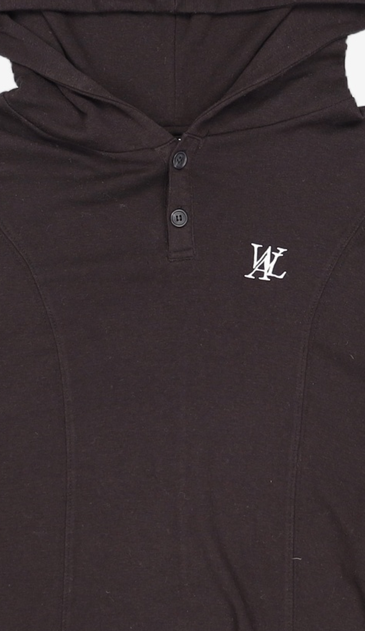 우알롱(WOOALONG) Slim soft warmer hood T-shirt - BLACK S