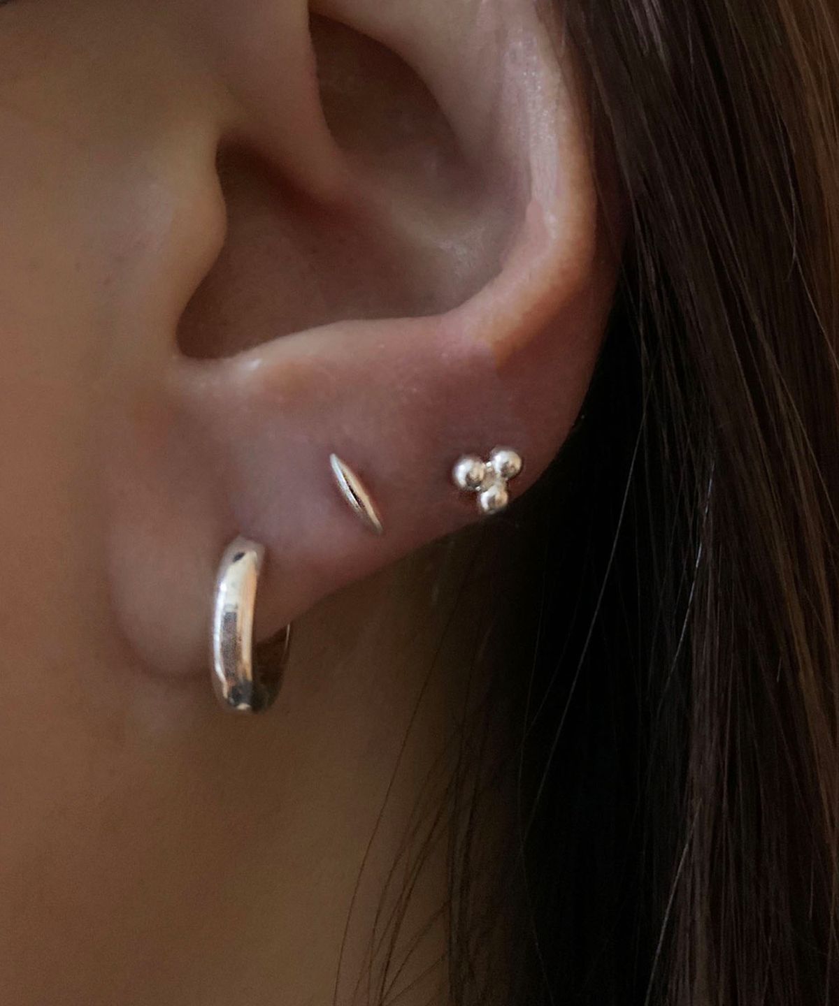 라피씬(LA PISCINE) Silver Hoops