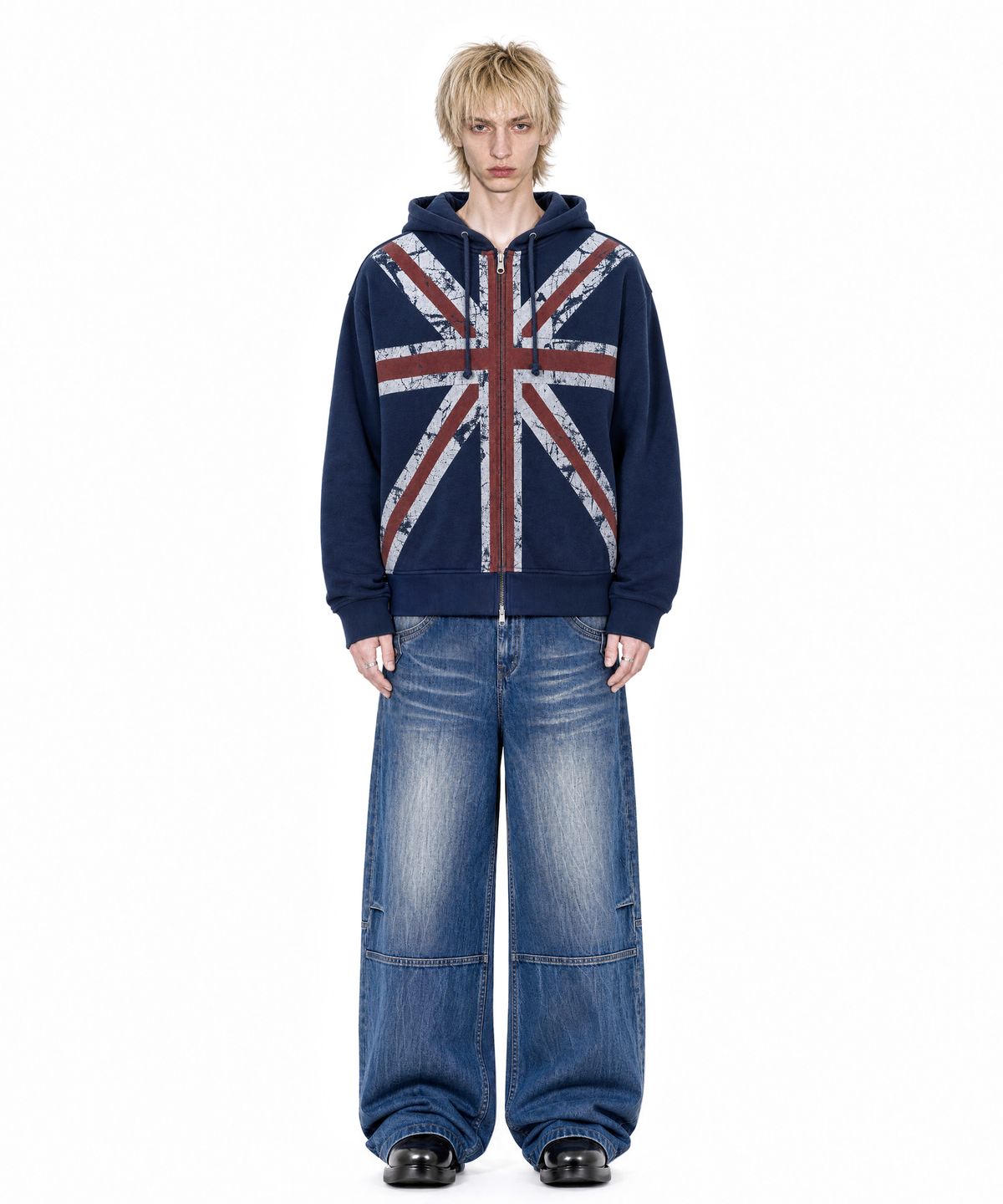 아이돈워너셀(IDWS) Glyph Patch Denim Pants Indigo