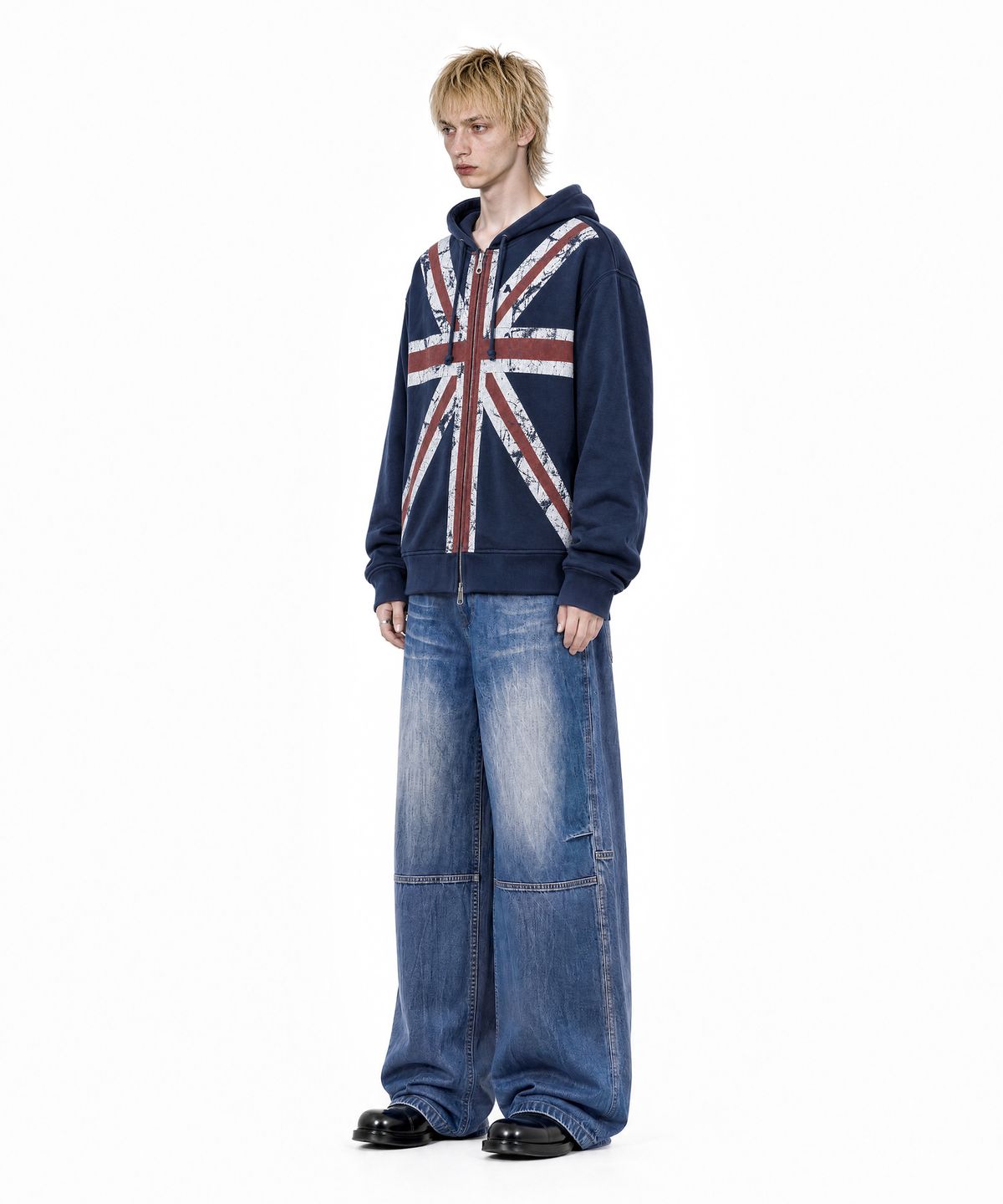 아이돈워너셀(IDWS) Glyph Patch Denim Pants Indigo