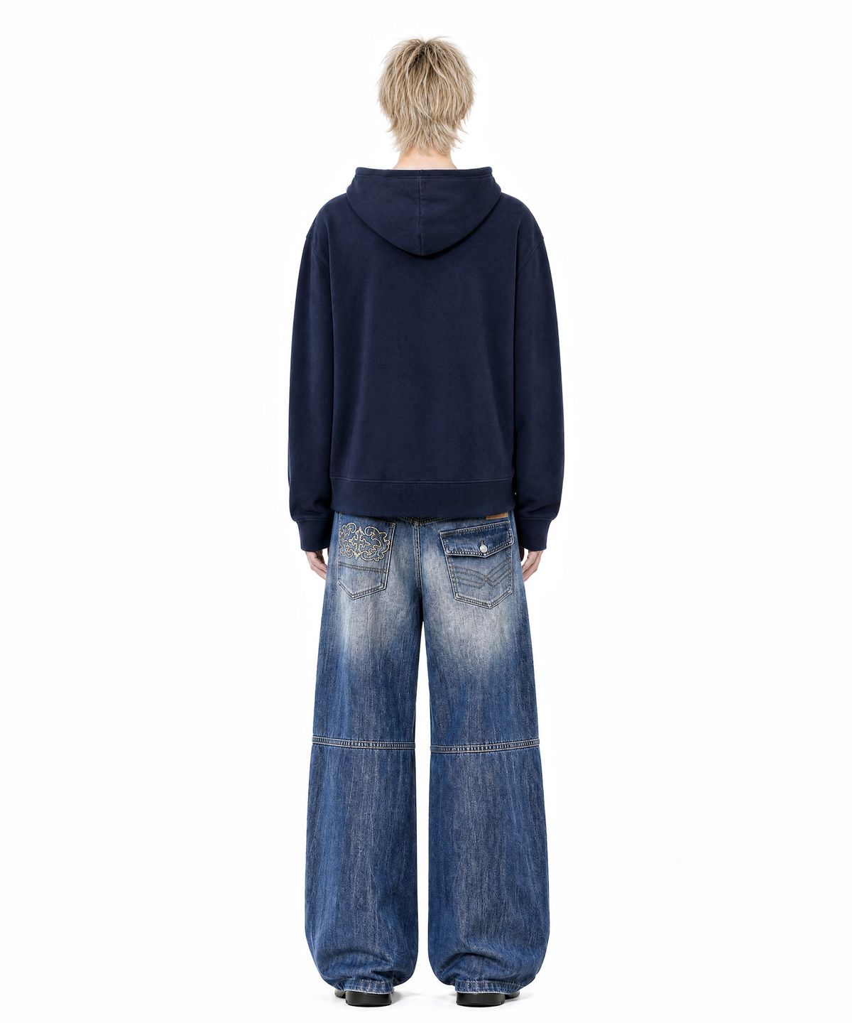 아이돈워너셀(IDWS) Glyph Patch Denim Pants Indigo