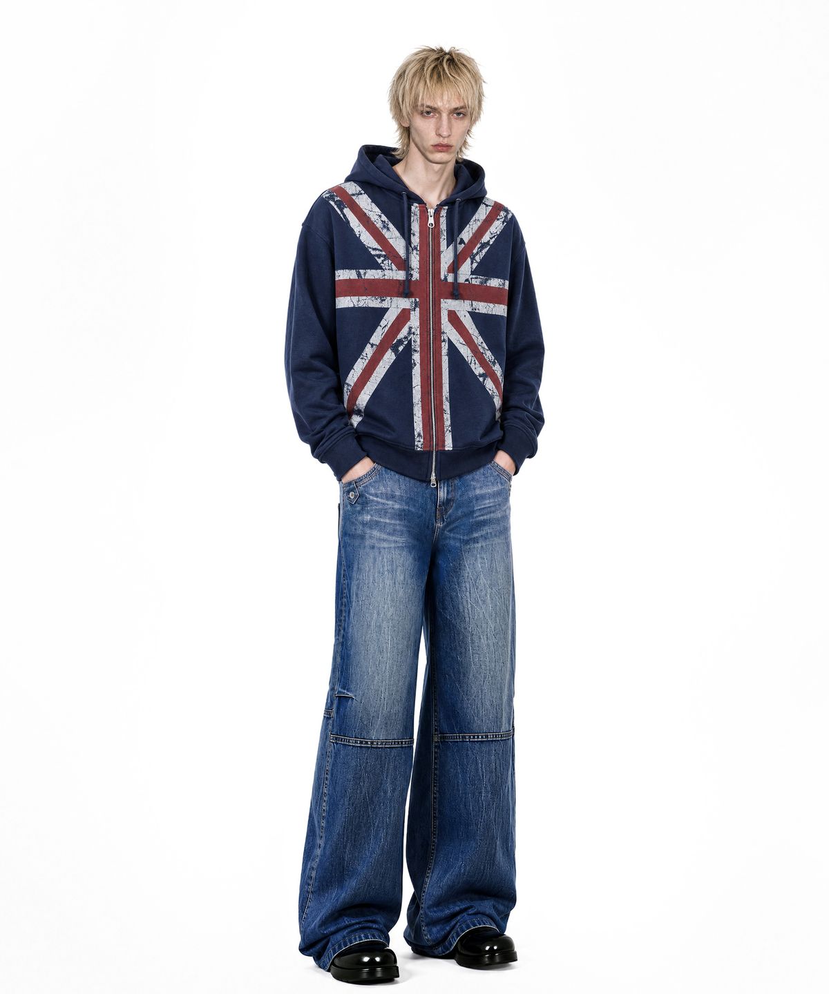 아이돈워너셀(IDWS) Glyph Patch Denim Pants Indigo