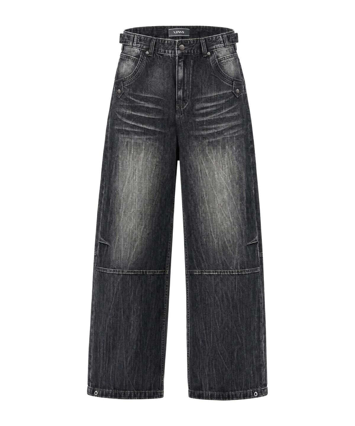 아이돈워너셀(IDWS) Glyph Patch Denim Pants Black