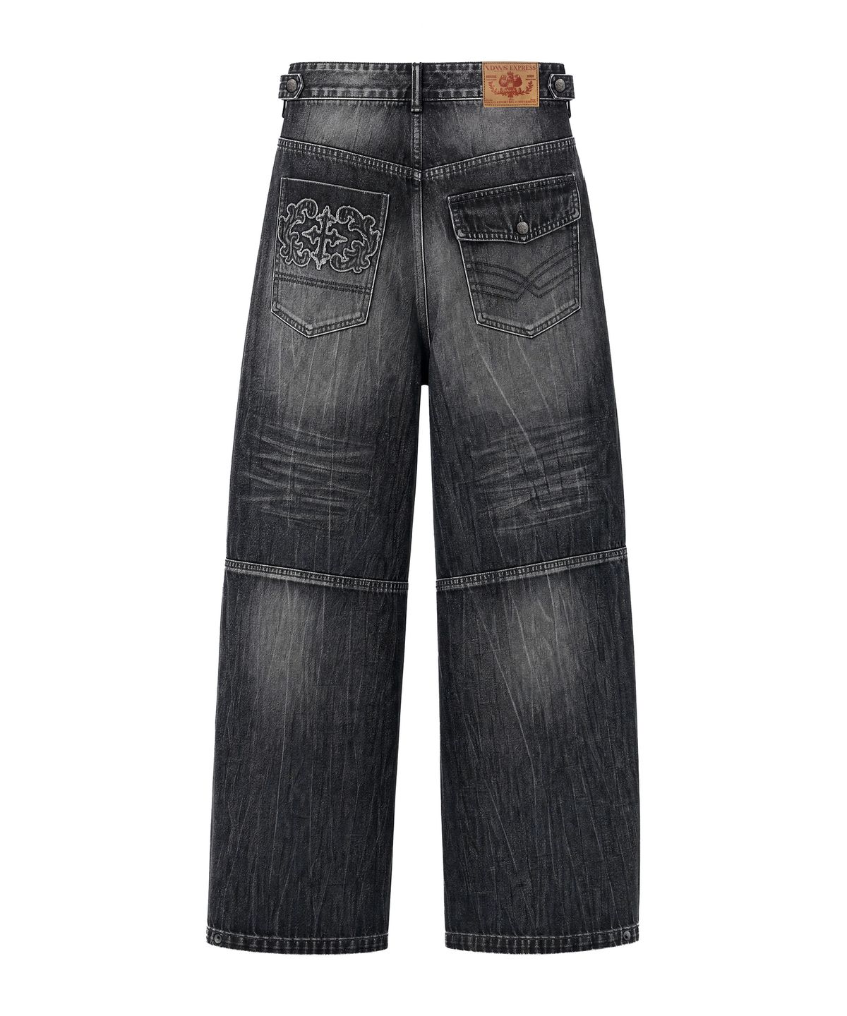 아이돈워너셀(IDWS) Glyph Patch Denim Pants Black