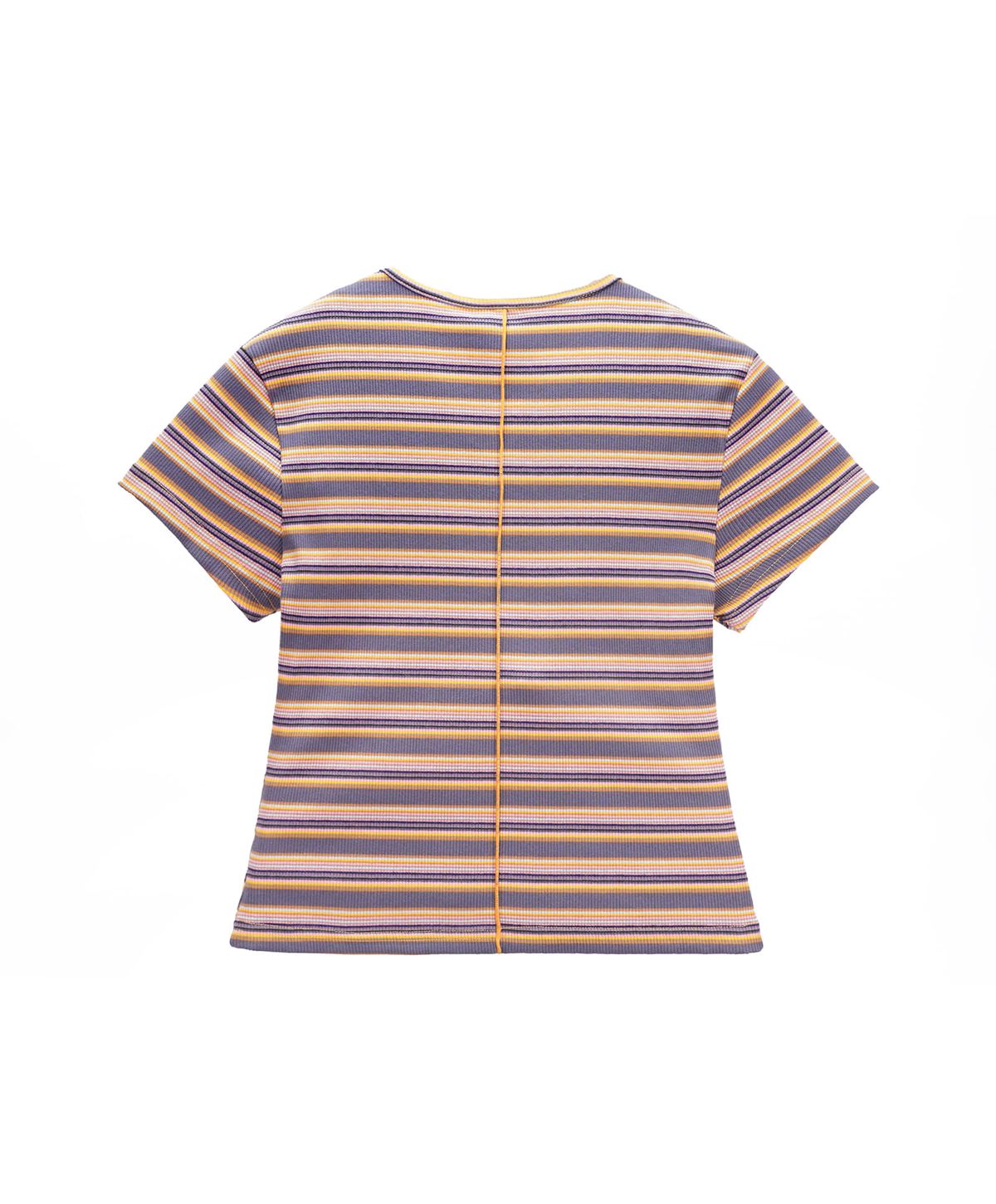누크피터(NUUKFITTER) SLIM CROP STRIPE T-SHIRT_WOMEN [ORANGE] 크롭 스트라이프 티셔츠 오렌지
