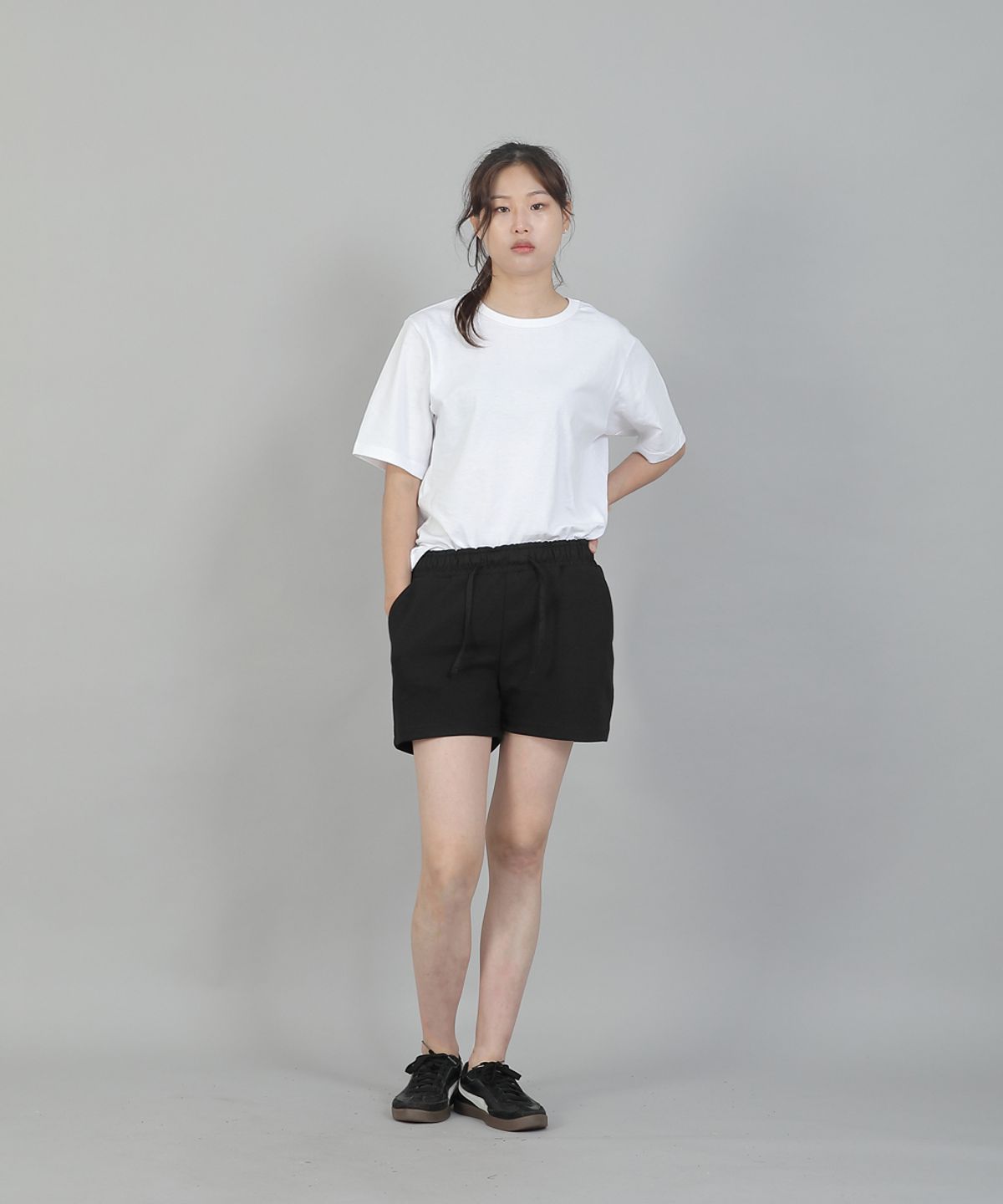 세인트크루(SAINTCREW) 미니멀 코어 포인트밴드 숏팬츠 CBW-386 블랙블랙